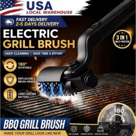 Cordless Electric Grill Brush 3 Speed Heavy Duty BBQ Cleaner With Steam Effect And Stainless Steel Bristles
