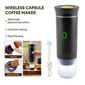 Portable Wireless Espresso Coffee Maker 20Bar Heated Capsule And Powder Machine