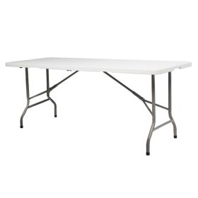 Folding Table 6ft Heavy Duty Portable Table Indoor Outdoor With Parties, Camping & BBQs, Folds In Half For Easy Storage, No Assembly Required