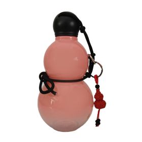 Gourd Style Water Bottle PC 800ml Insulated Chinese Retro Portable Sports Water Bottle For Men Women Pinkish