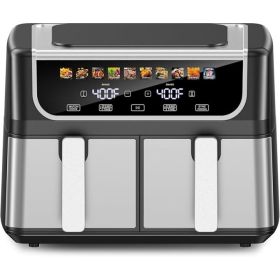 Double-basket Air Fryer, With A 9.5-liter Large Capacity, Independent Temperature Control, And 10 Preset Modes
