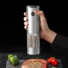 Electric Salt and Pepper Grinder Set,  Automatic Battery Salt and Pepper Shakers, 6 Adjustable Coarseness with LED
