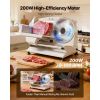 Meat Slicer, 7.5" Electric Deli Slicer with 2 SUS420 Blades & 0-0.6" Adjustable Thickness, 200W Home Food-Slicer for Frozen Meat, Ham, Baguett, Steak