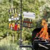 Outdoor BBQ Griddle Caddy Organizer, Multi-Size Storage Baskets & 10 Hanging Hooks, Wind Resistant Paper Towel Holder