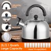 304 Stainless Steel Whistling Tea Kettle 2.1 Quart, Loud Whistling Water Kettle, BPA Free Fast Boiling Kettle for Induction Stove Gas Stove