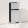 Small Fridge with Freezer, 4 Cu Ft Refrigerator with Reversible Doors, Silver