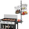 Outdoor BBQ Griddle Caddy Organizer, Multi-Size Storage Baskets & 10 Hanging Hooks, Wind Resistant Paper Towel Holder