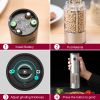 Electric Salt and Pepper Grinder Set,  Automatic Battery Salt and Pepper Shakers, 6 Adjustable Coarseness with LED