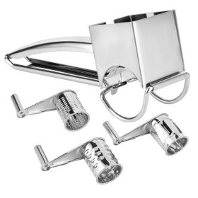 MultiFunction Stainless Steel Cheese Grater Hand Cranked Rotatable Cheese Cutter Shredder Slicing Tool