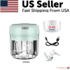 Electric 300ML Garlic Press Chopper Chili Onion Fruits Meat Mincer Blender Mixer