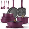 21pcs Pots and Pans Set, Nonstick Cookware Set Detachable Handle, Induction Kitchen Cookware Sets Non Stick with Removable Handle, RV Cookware Set