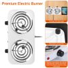 Double Burner Electric Hot Plate, 2000W Fast Heating with 5 Temperature Levels, Portable Stainless Steel Hot Plate for Home Dorm RV